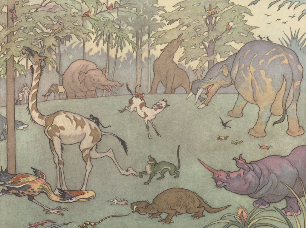 Detail of Illustration of the Golden Age of Mammals by E. Boyd Smith