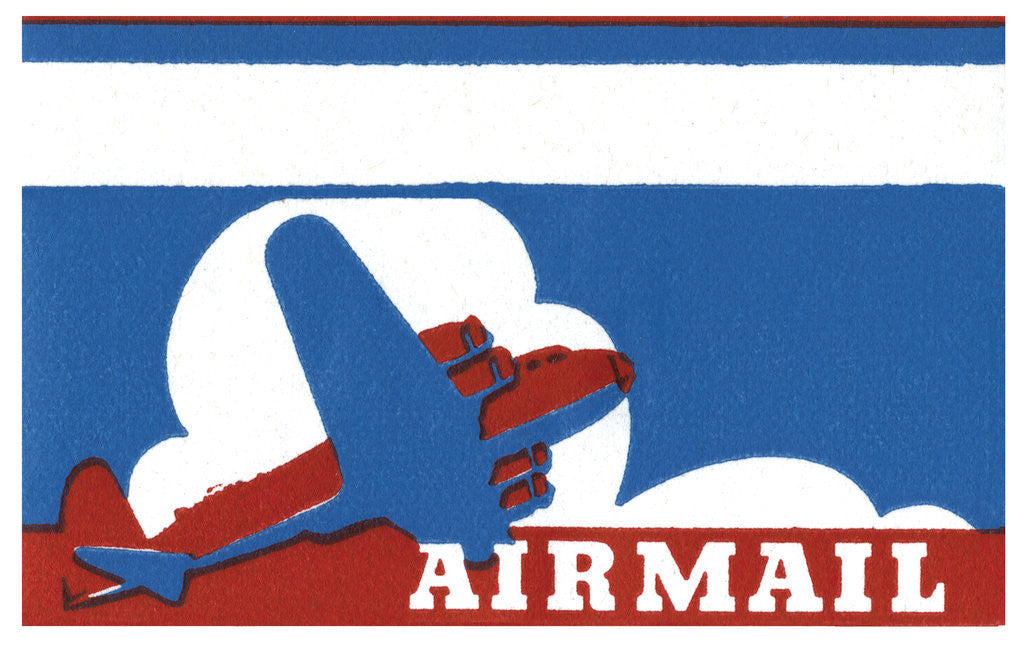 Detail of Airmail Mailing Label by Anonymous