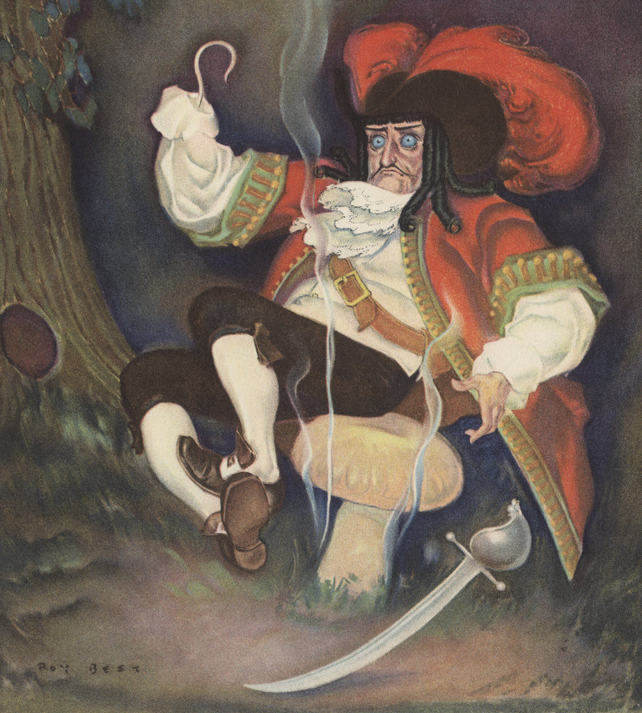 Detail of Illustration of Captain Hook by Roy Best