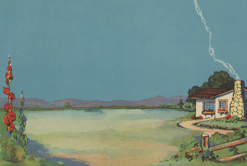 Detail of Illustration of Cottage in Country by Anonymous