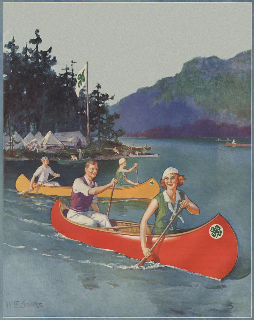 Detail of Magazine Illustration of Four-H Camp by William Fulton Soare