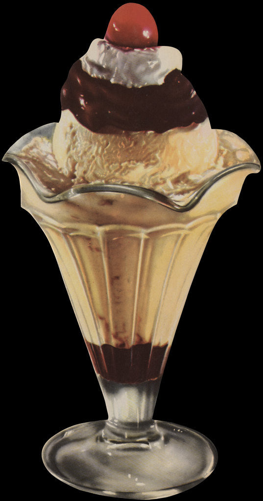 Detail of Die-Cut Scrap of Ice Cream Sundae by Anonymous