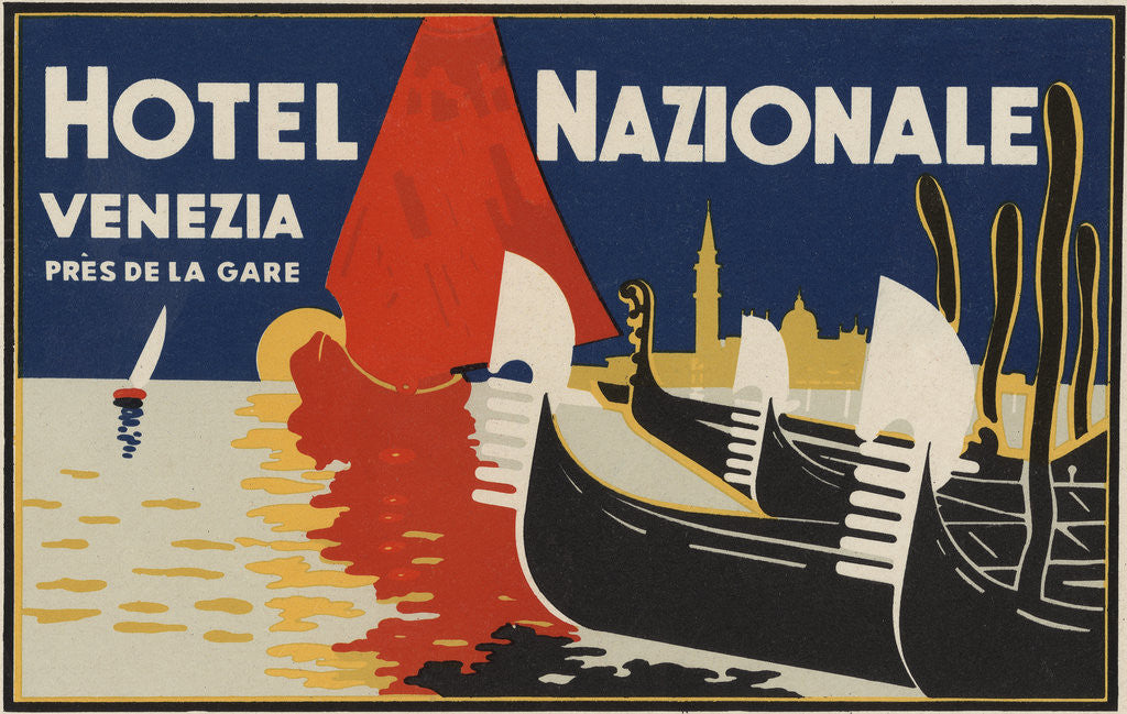 Detail of Hotel Nazionale Venezia Luggage Label by Anonymous