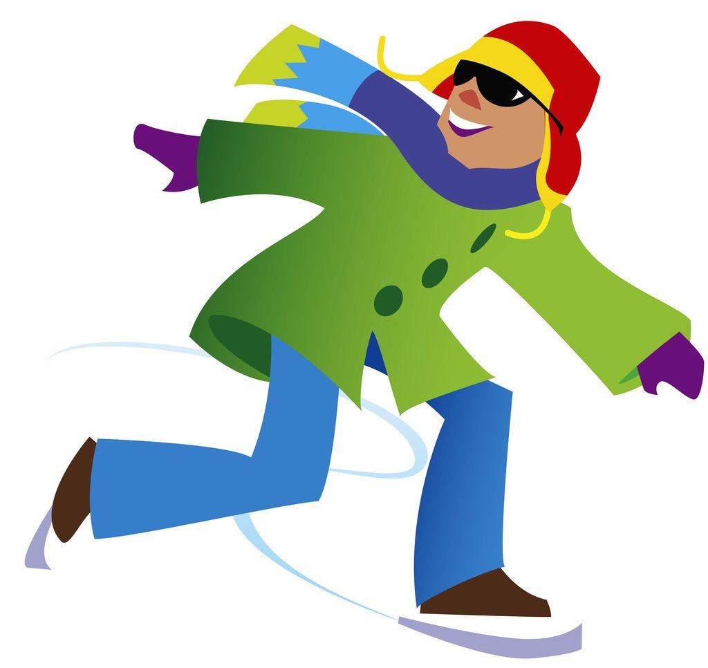 Detail of Male ice skating by Anonymous