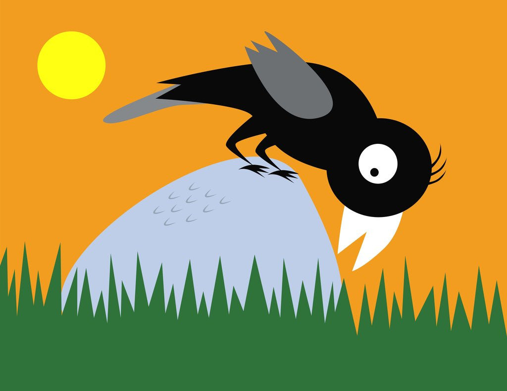 Detail of Crow on a rock by Anonymous