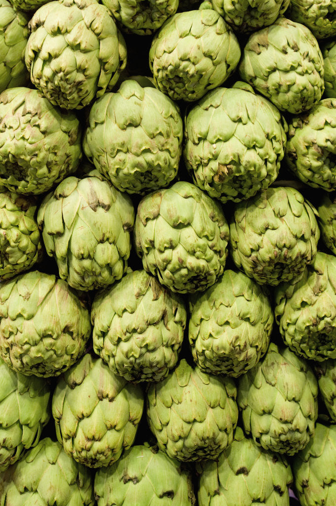 Detail of Artichokes at Boqueria Market in Barcelona by Anonymous