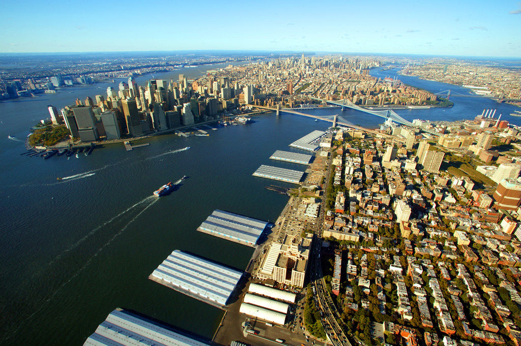 Detail of Aerial View of Manhattan and Brooklyn by Anonymous