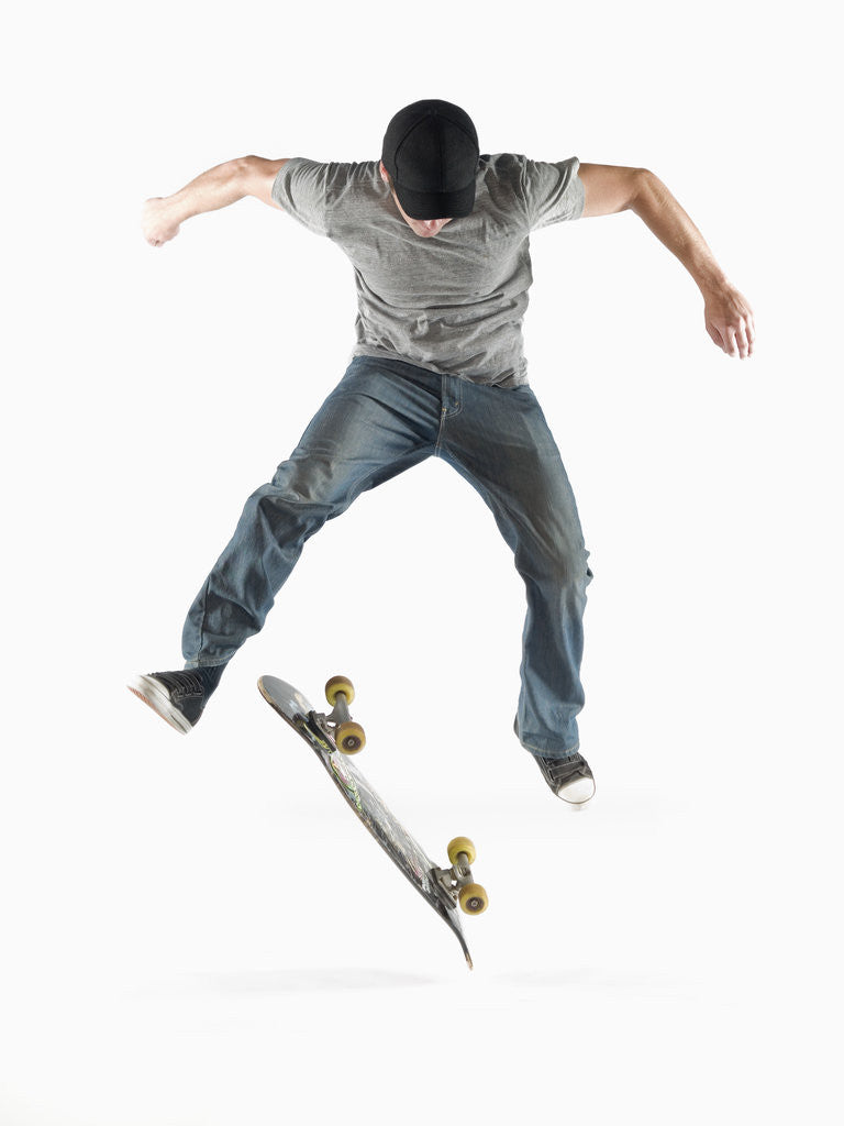 Detail of Young Skateboarder Doing Trick by Anonymous