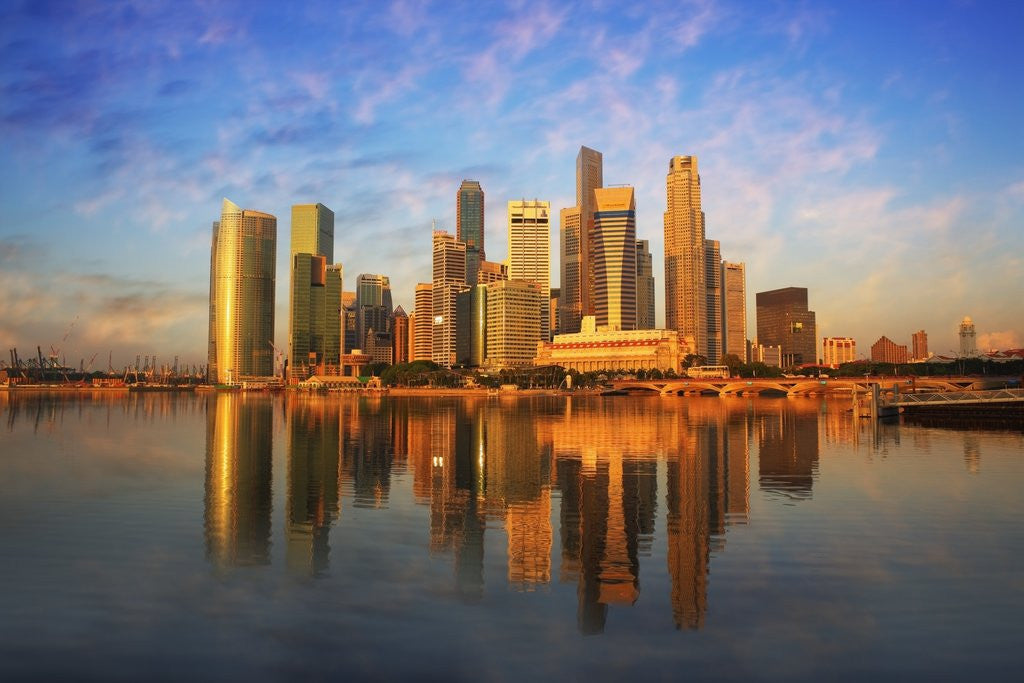 Detail of Singapore Skyline at Sunset by Corbis
