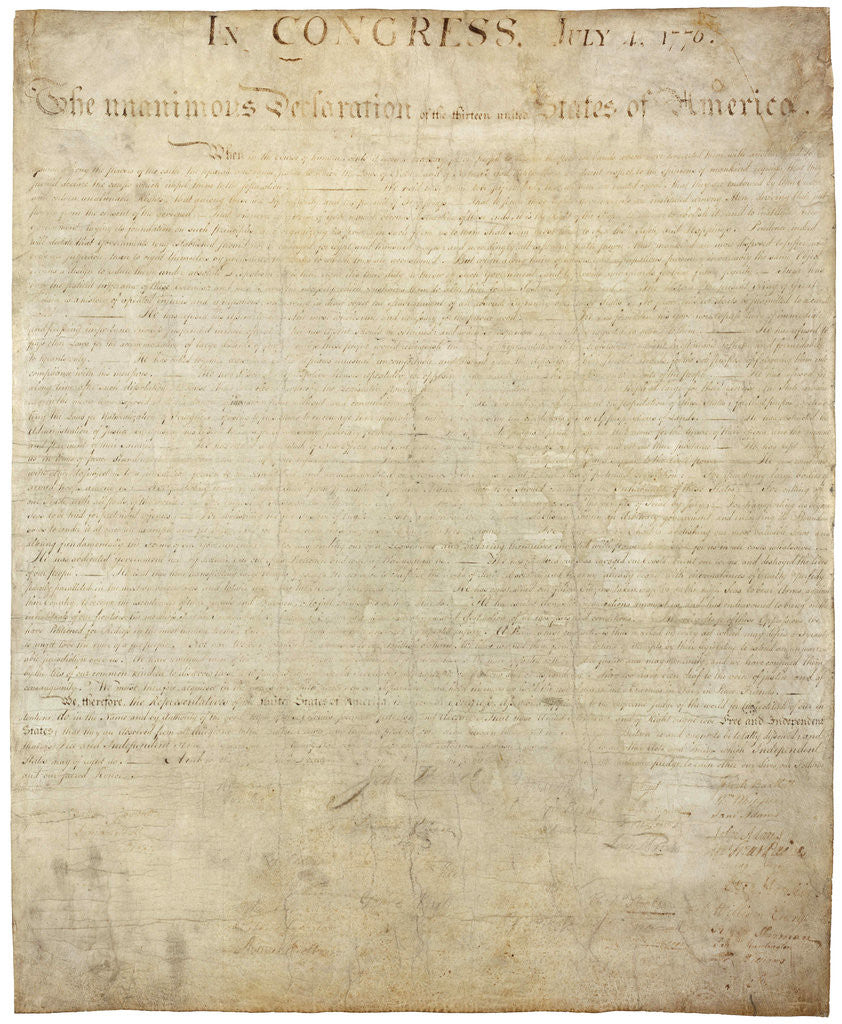 Detail of Declaration of Independence by Anonymous