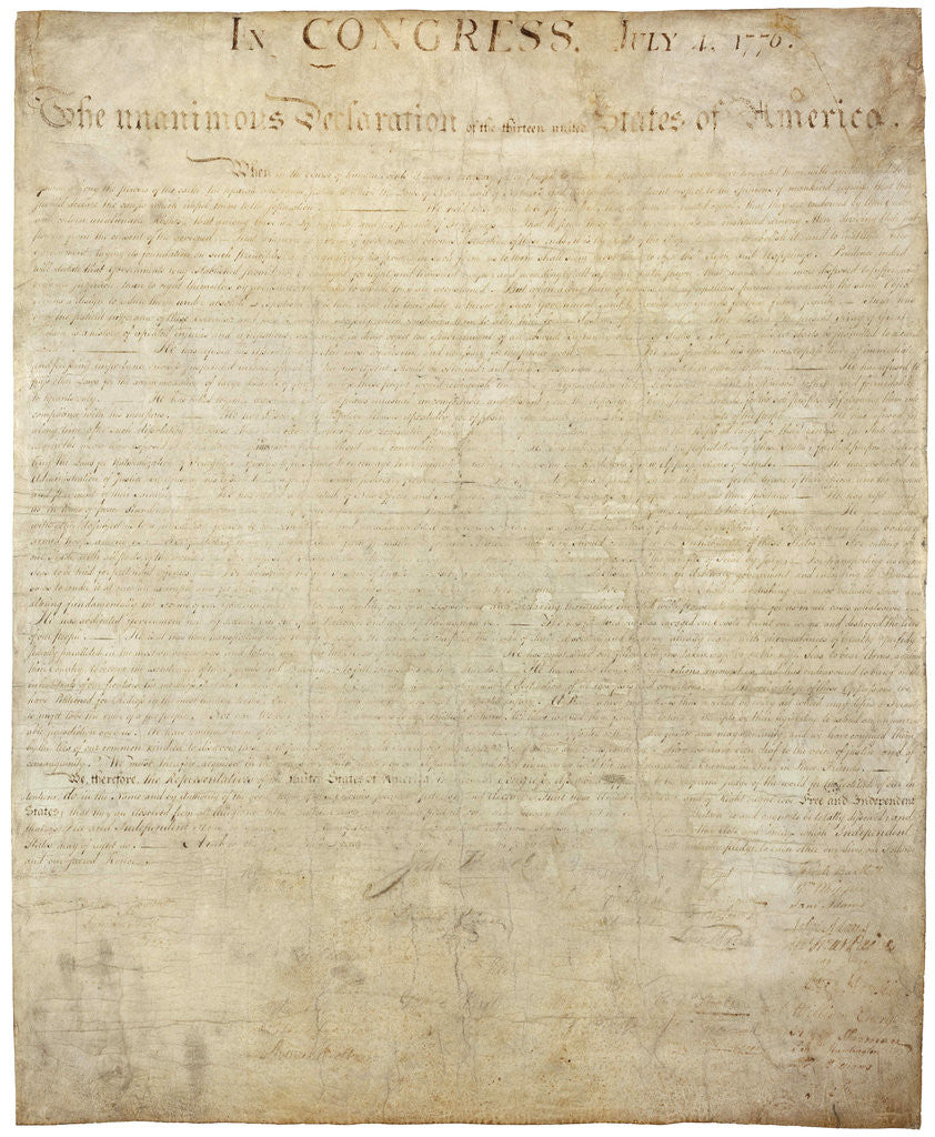 Detail of Declaration of Independence by Corbis