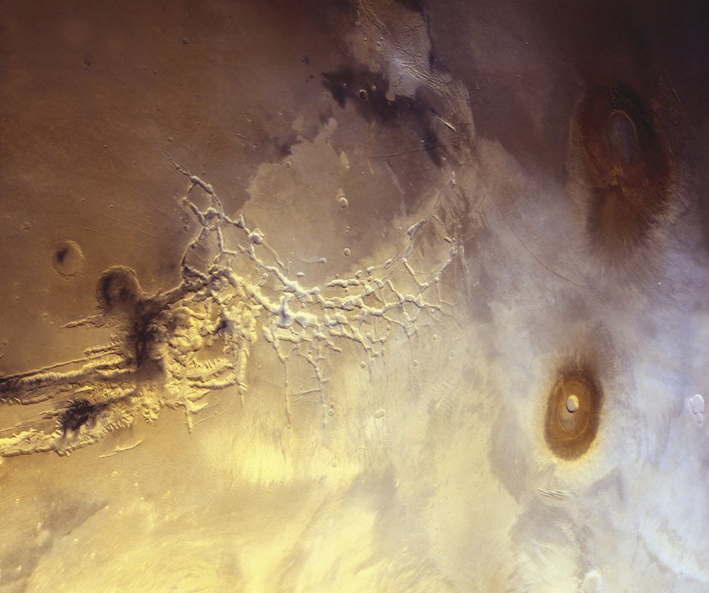 Detail of Arcuate Graben System of Noctis Labyrinthus on Mars by Anonymous