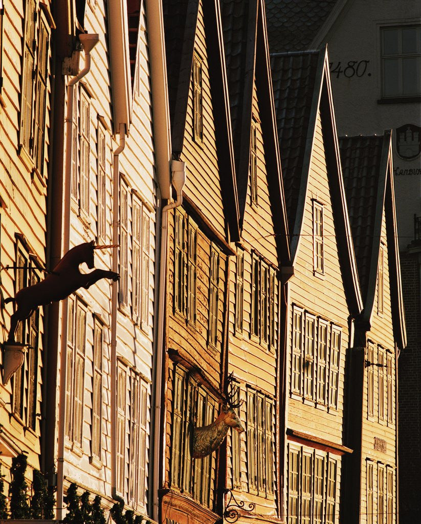 Detail of Row of Wooden Houses in Bryggen by Anonymous