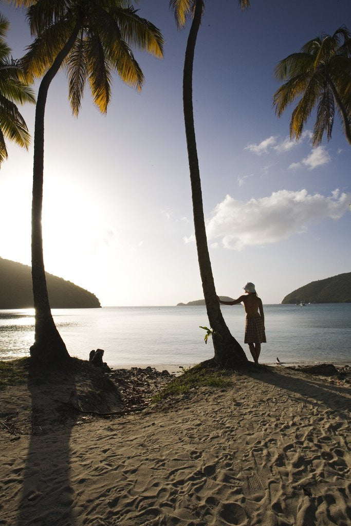Detail of Woman Standing on Beach on Maho Bay by Anonymous