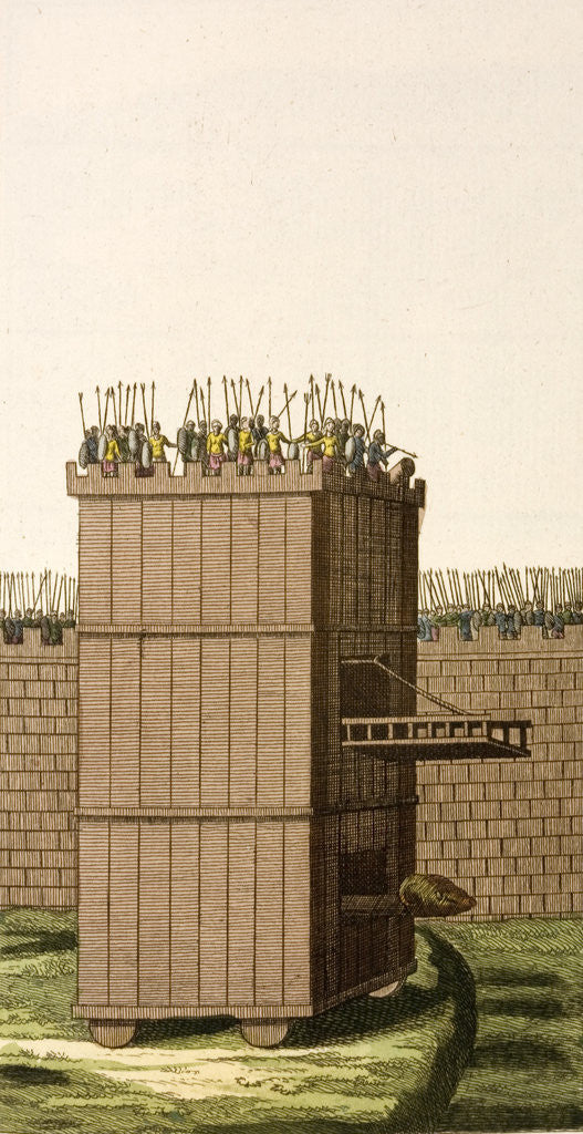 Detail of Print of Roman Siege Tower by Anonymous