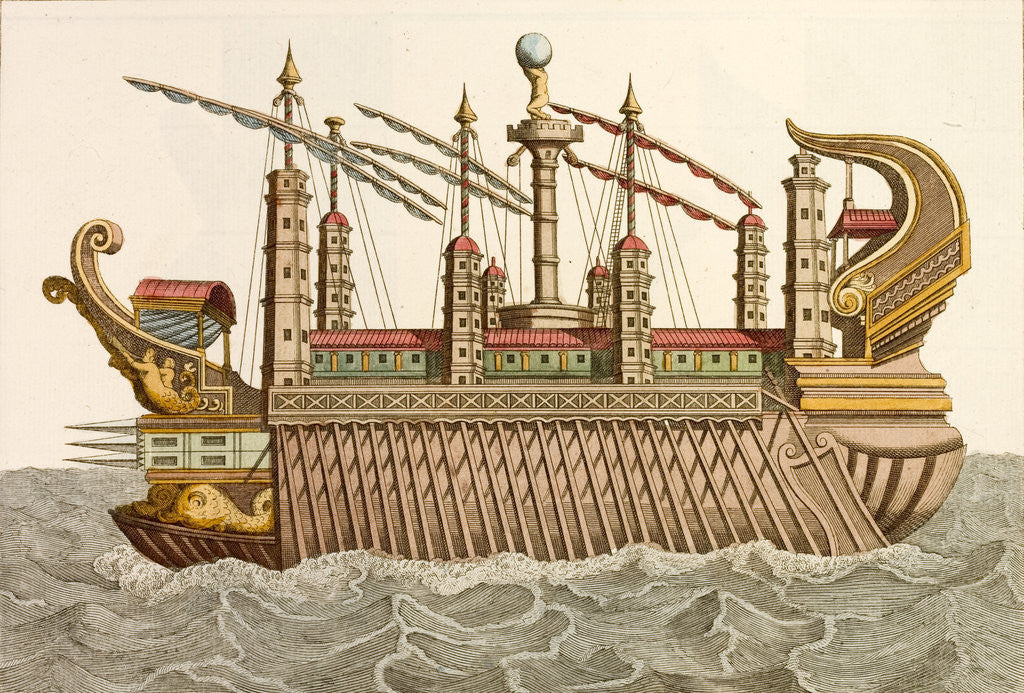 Detail of Print of Roman Royal Barge by Anonymous