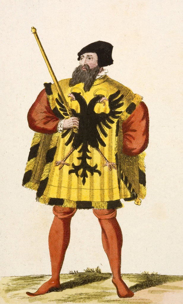 Detail of Print of Medieval Herald by Anonymous