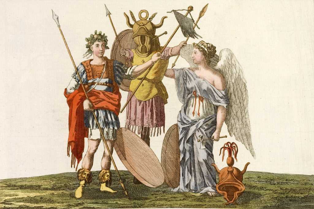 Detail of Print of Emperor, Trophy and Winged Victory by Anonymous