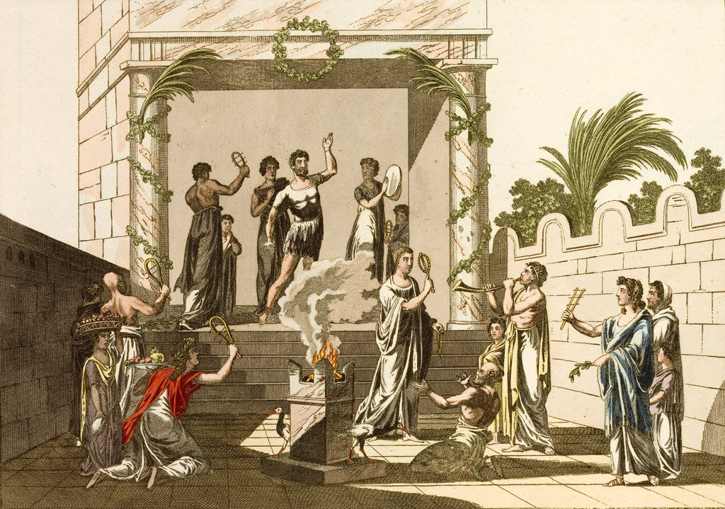 Detail of Print of the Rites of Isis Performed in Pompeii by Anonymous