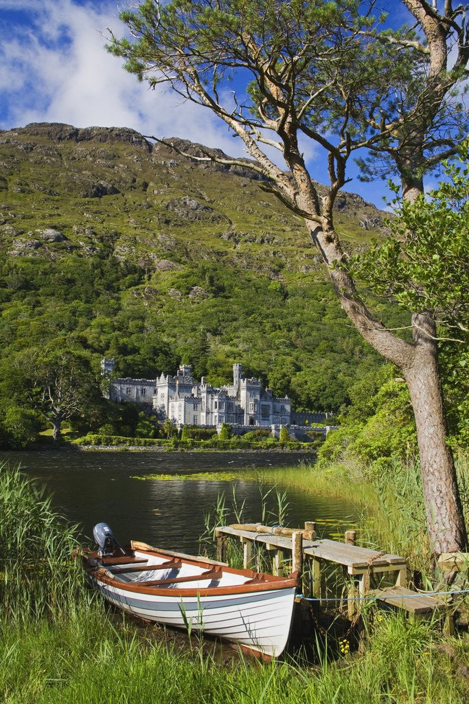 Detail of Kylemore Abbey and Kylemore Lough by Anonymous