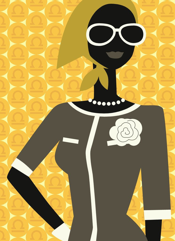 Detail of Woman Wearing Scarf and Sunglasses by Anonymous