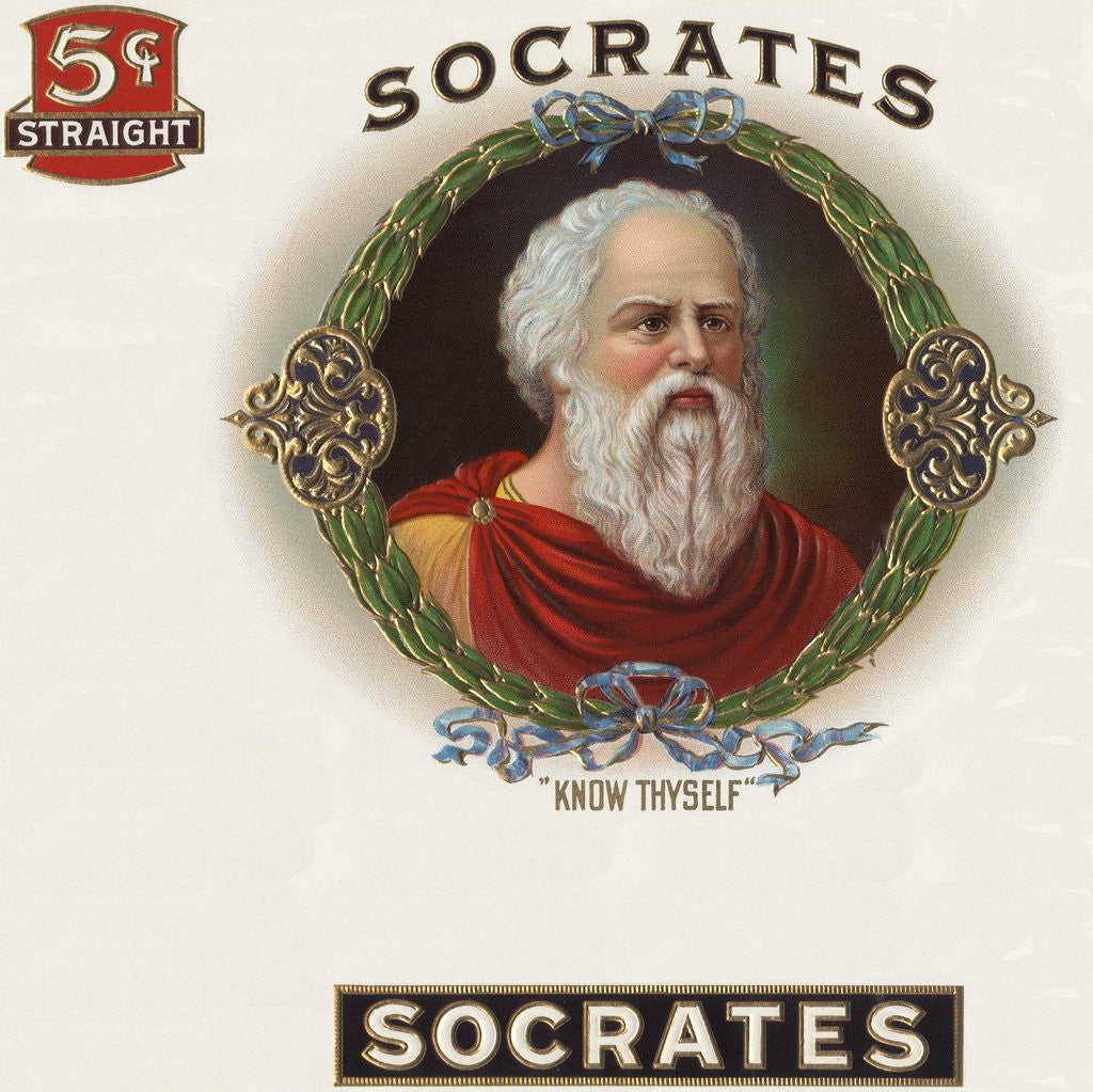 Detail of Socrates Cigar Box Label by Corbis
