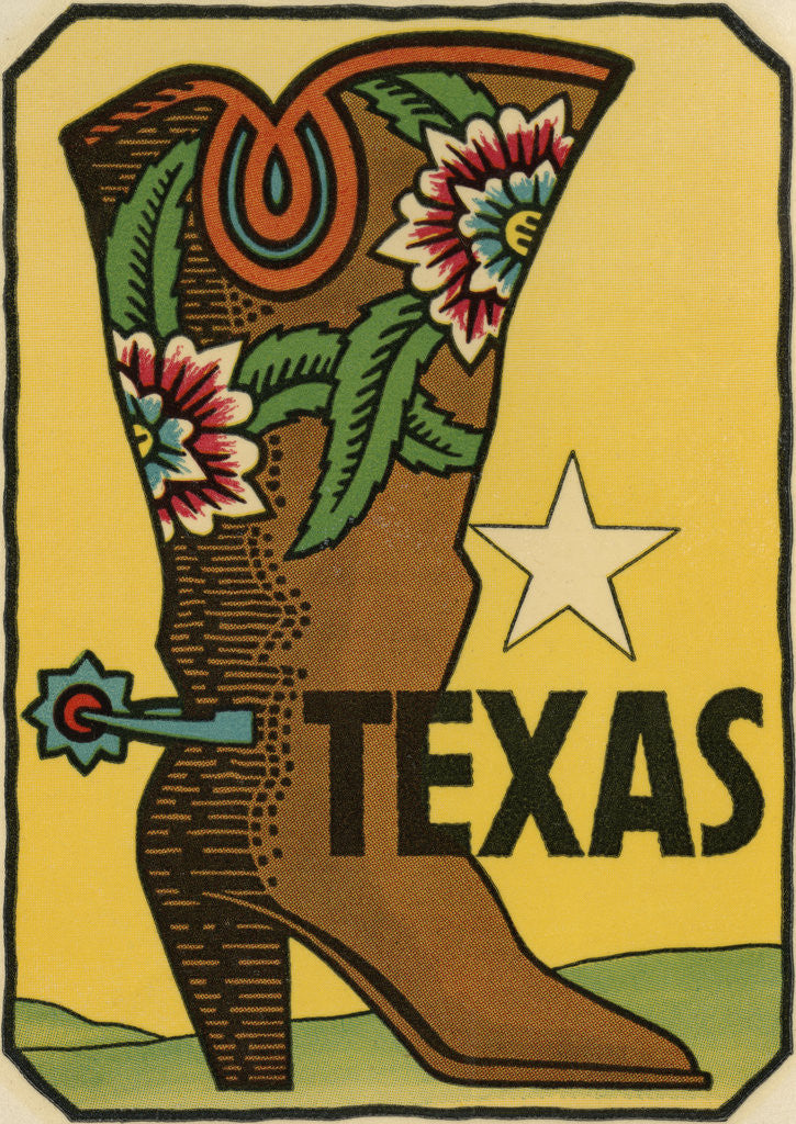 Detail of Texas Travel Decal by Anonymous