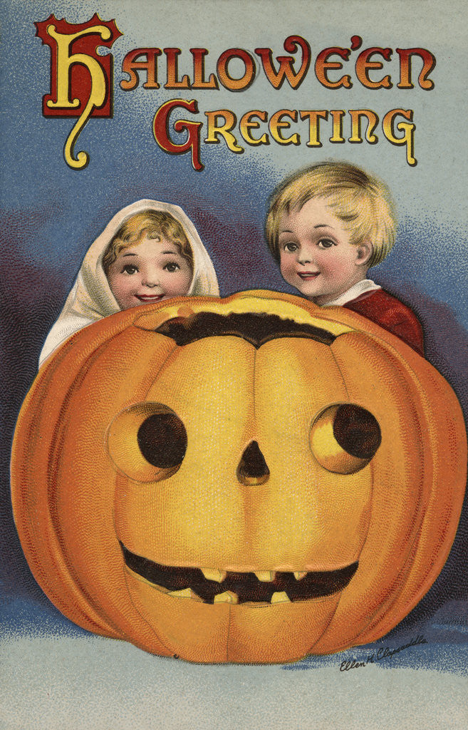 Detail of Hallowe'en Greeting Postcard by Ellen H. Clapsaddle