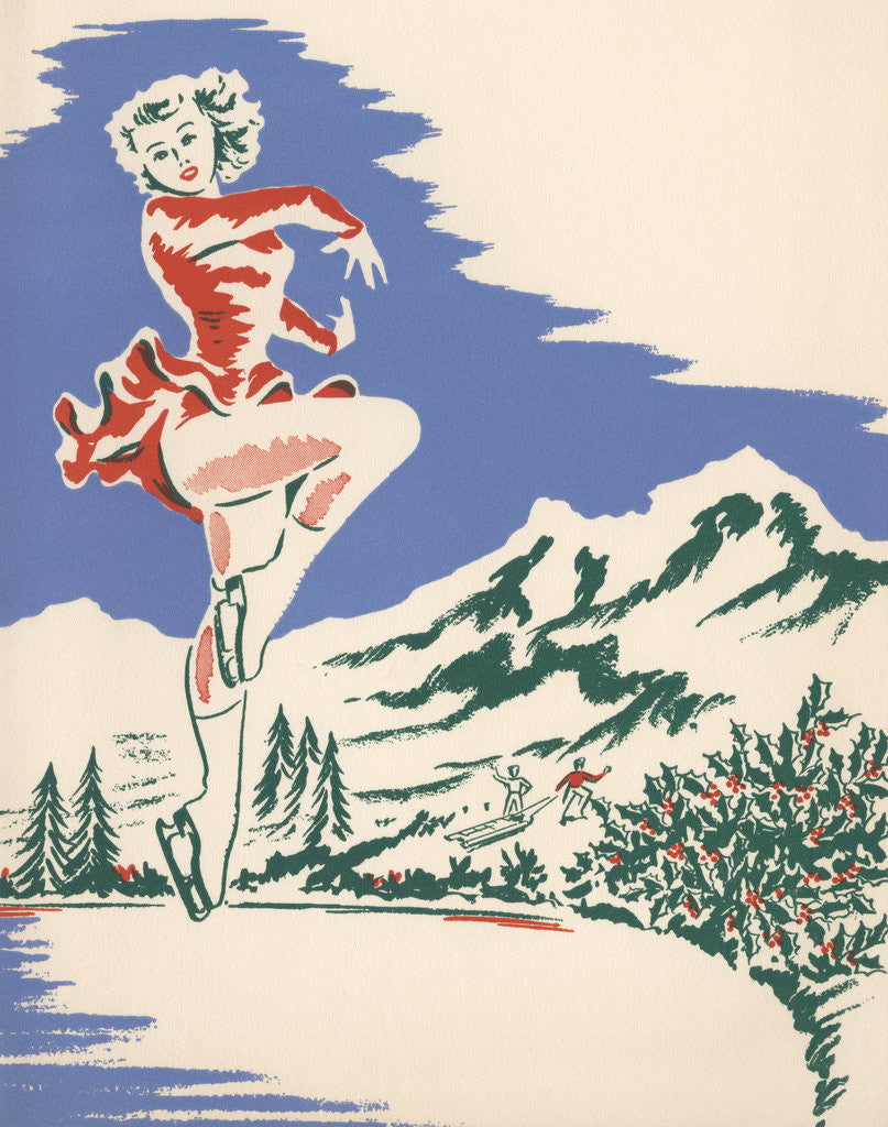 Detail of Illustration of Ice Skater by Anonymous