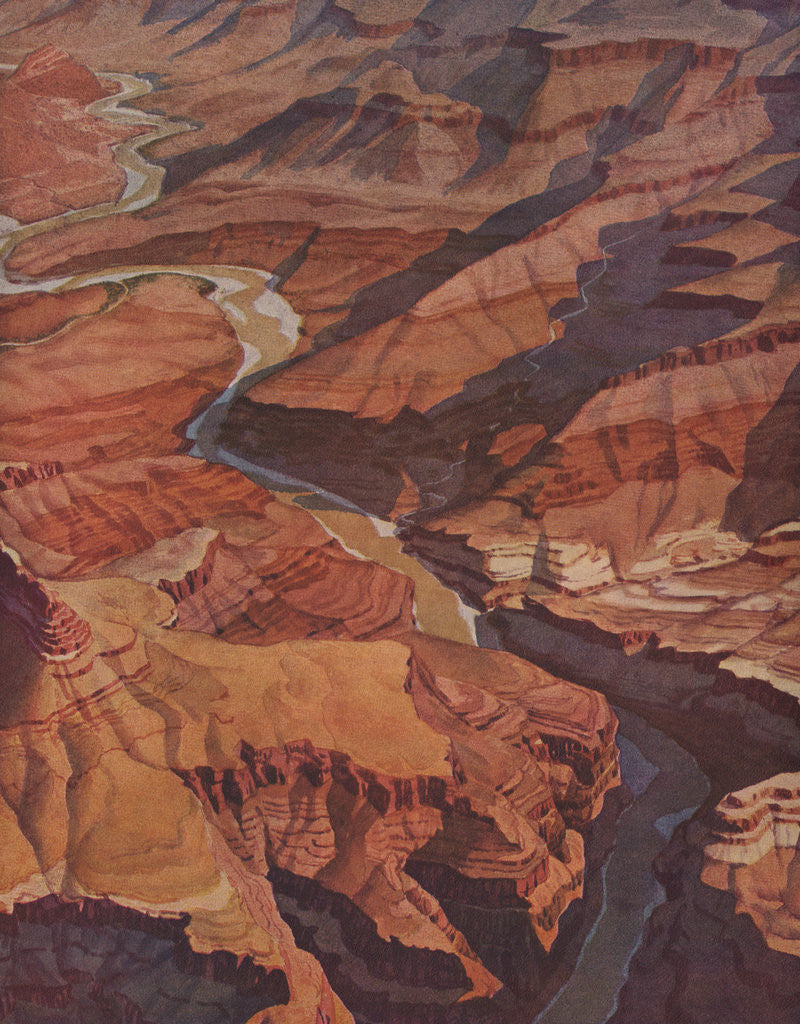 Detail of Illustration of the Grand Canyon and Colorado River by Anonymous