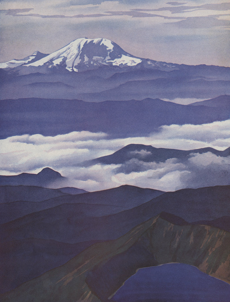 Detail of Illustration of Mount Rainier by Anonymous