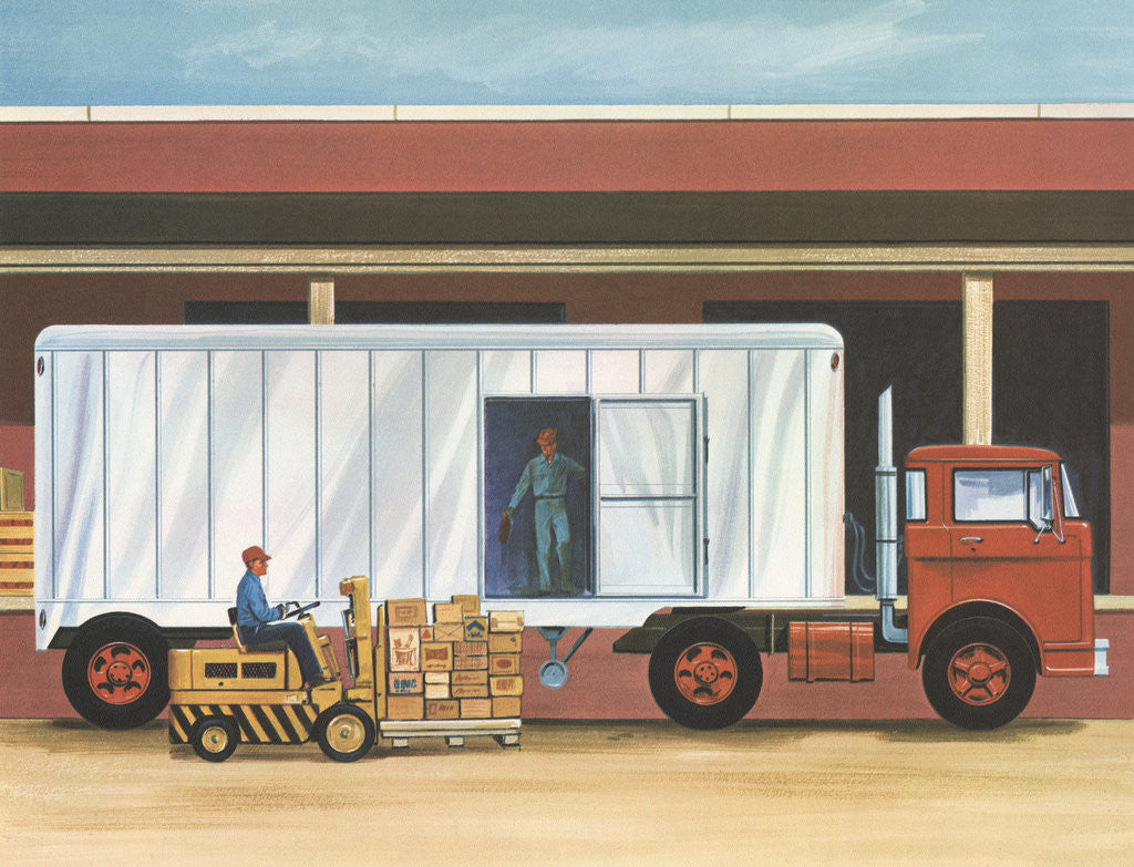 Detail of Illustration of Freight Truck by Corbis