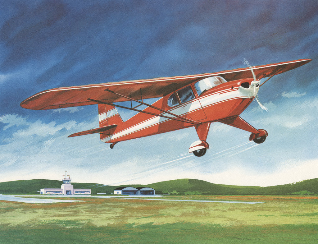 Detail of Illustration of Propeller Airplane by Anonymous