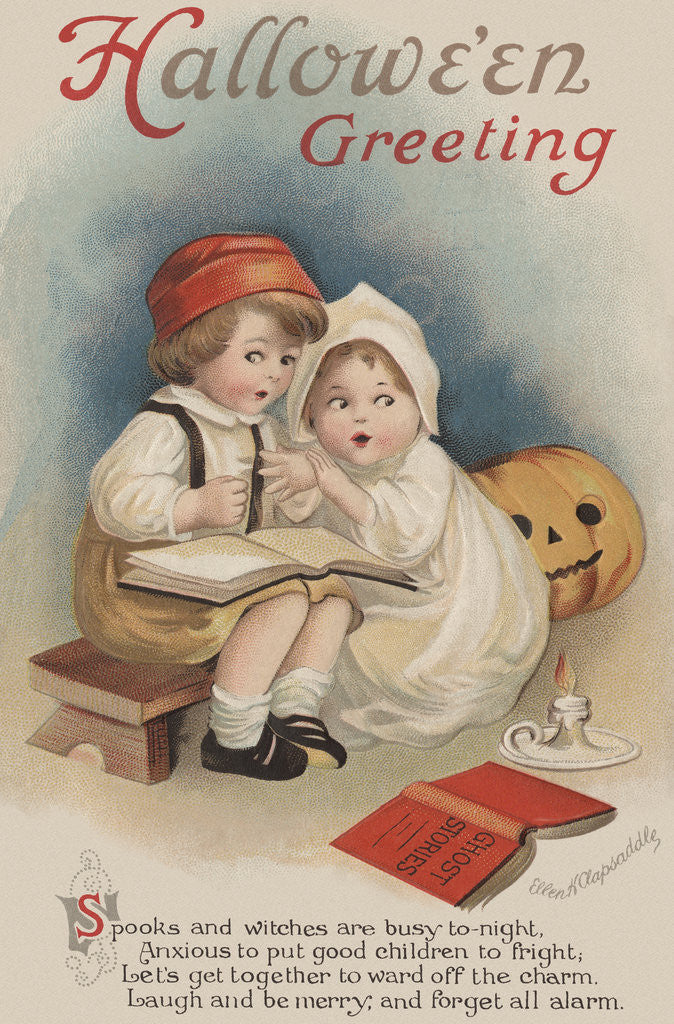 Detail of Hallowe'en Greeting Postcard by Ellen H. Clapsaddle