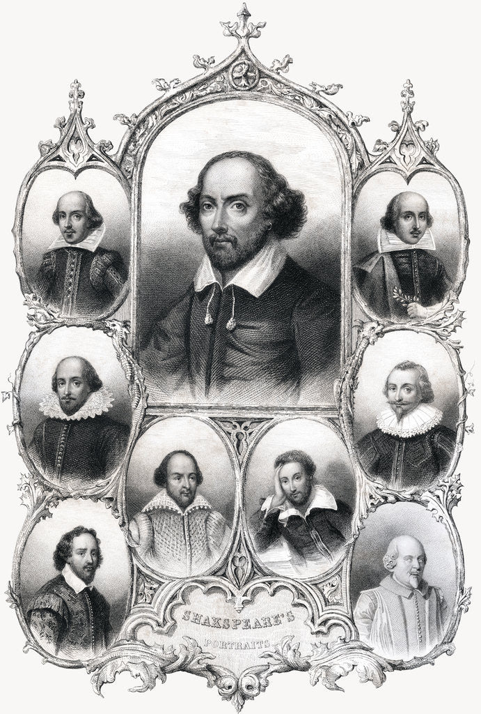 Detail of Shakespeare's Portraits Book Illustration by Anonymous
