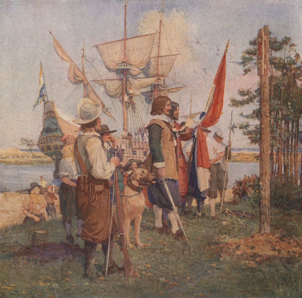 Detail of The Settlement of the Dutch by Stanley Arthurs