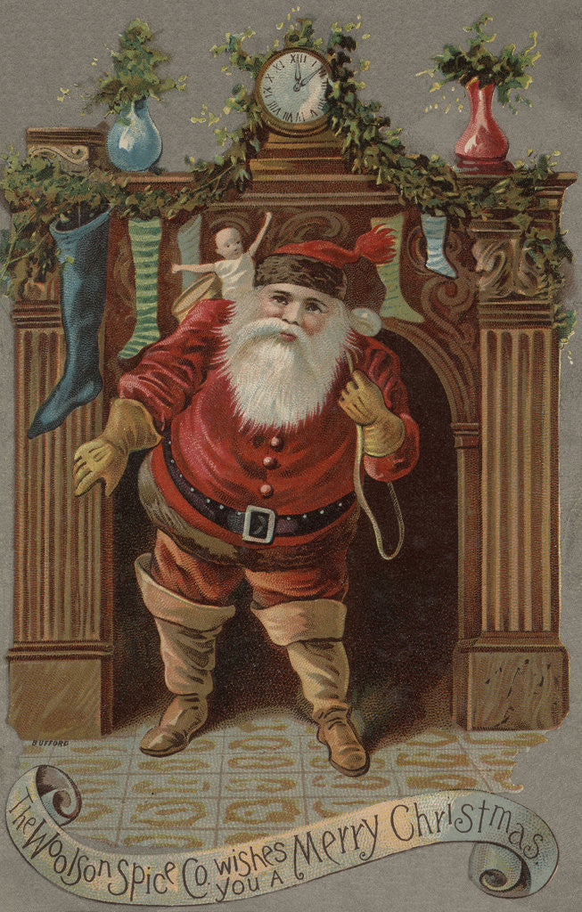 Detail of The Woolson Spice Co. Wishes You a Merry Christmas Greeting Card by Anonymous