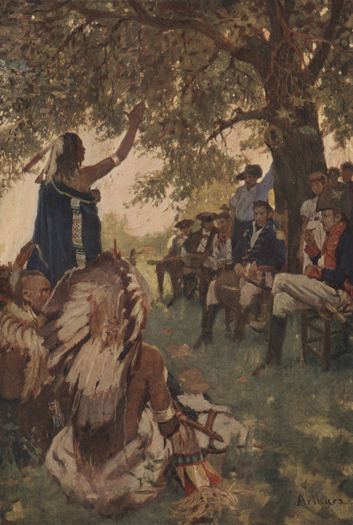 Detail of Tecumseh Shawnee Chieftain and William Henry Harrison by Stanley Arthurs