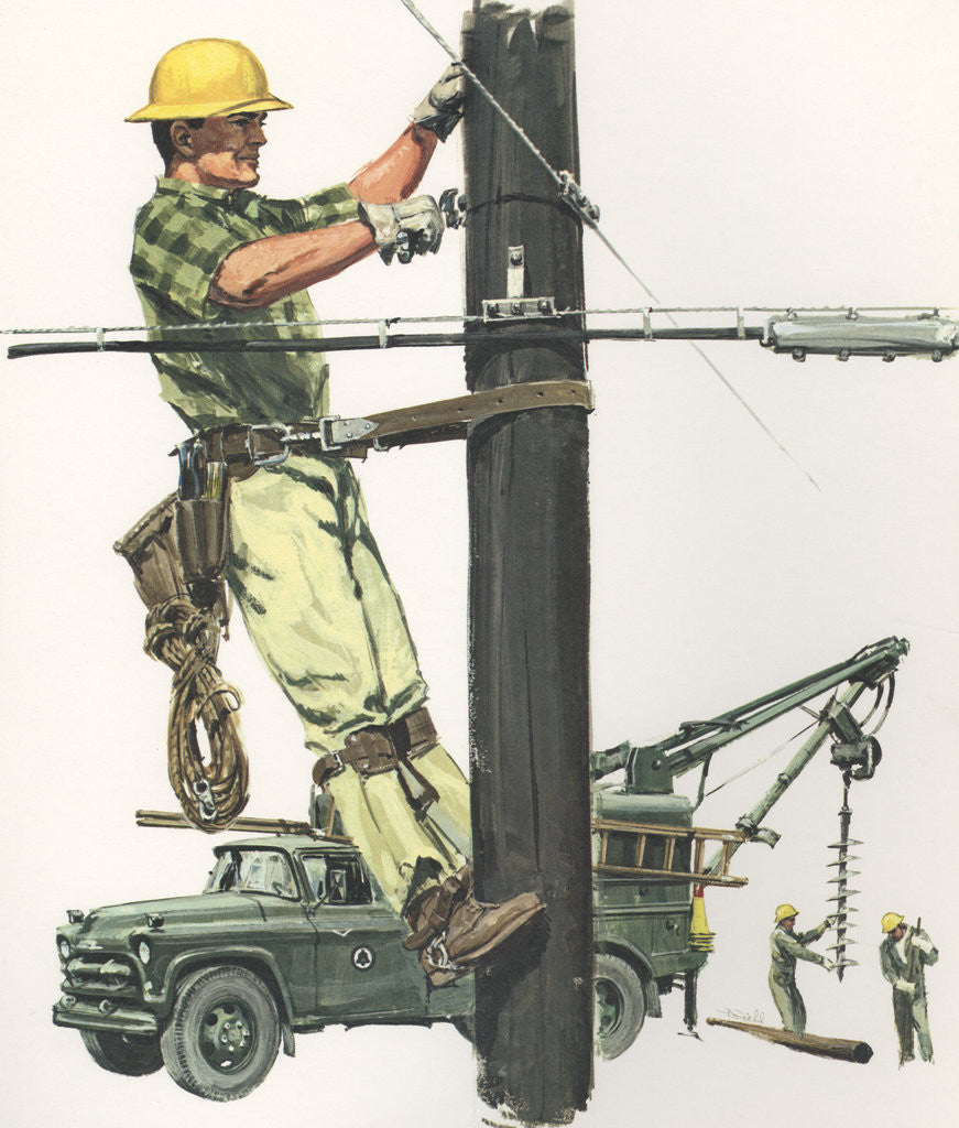 Detail of Illustration of Telephone Man by Anonymous