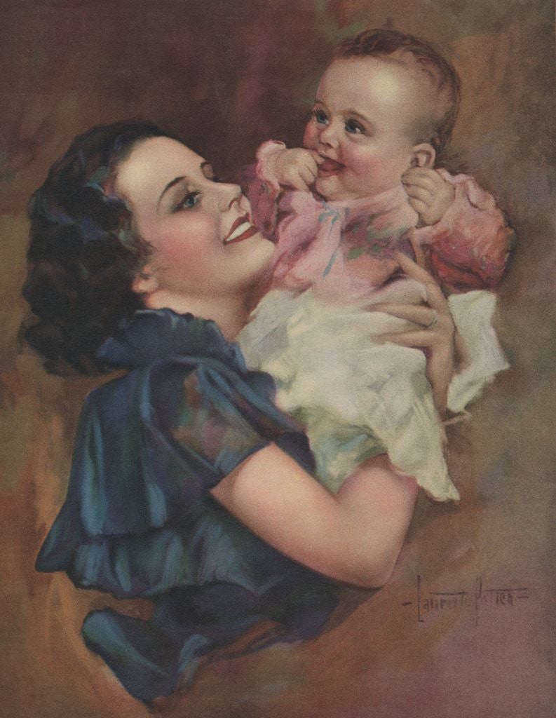 Detail of Illustration of Mother Holding Baby by Laurent Potter