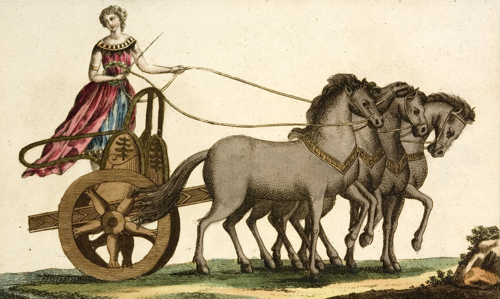 Detail of Print of Ancient Greek Female Charioteer by Anonymous