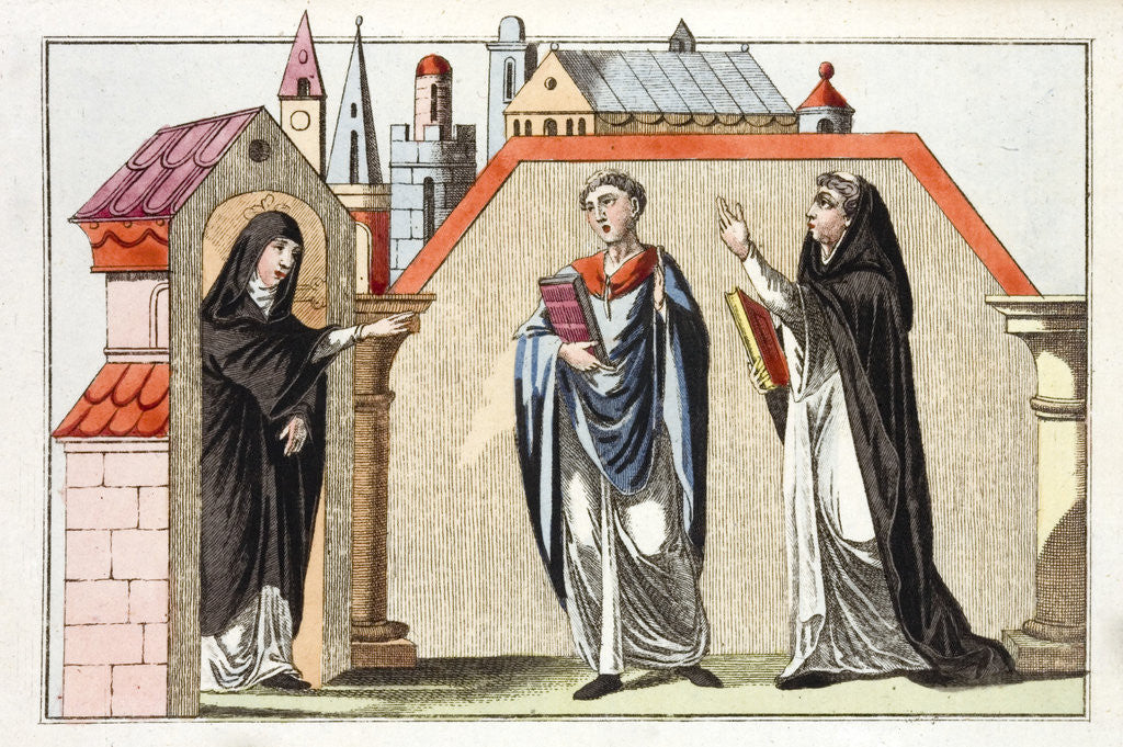 Detail of Print of Norman Religious Figures by Anonymous