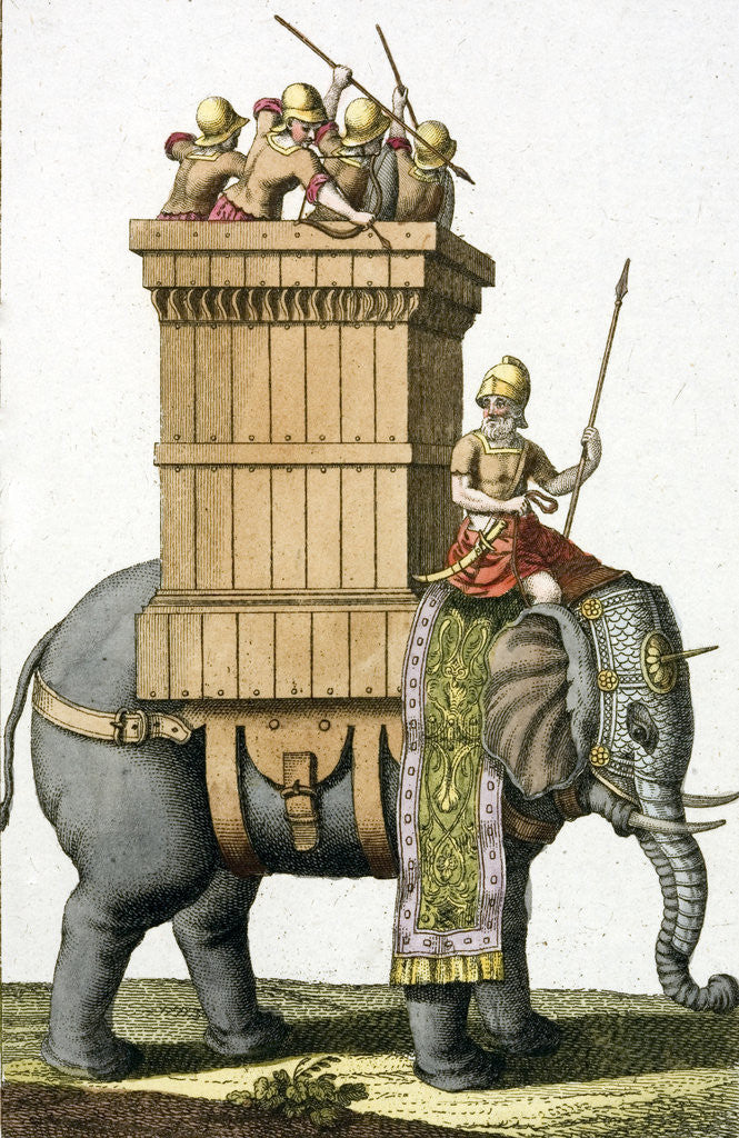 Print of Elephant Used in Battle by Corbis