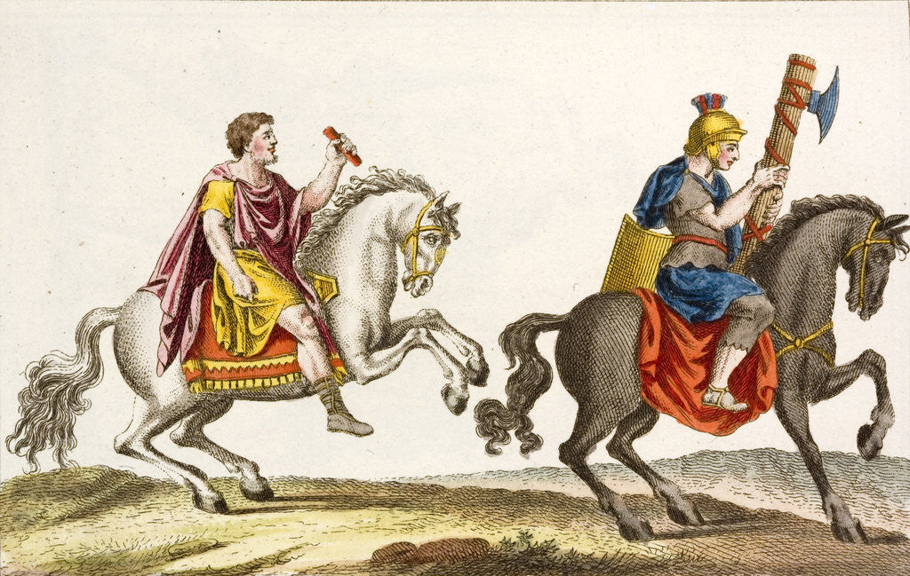 Detail of Print of Roman Cavalry on Horseback by Anonymous