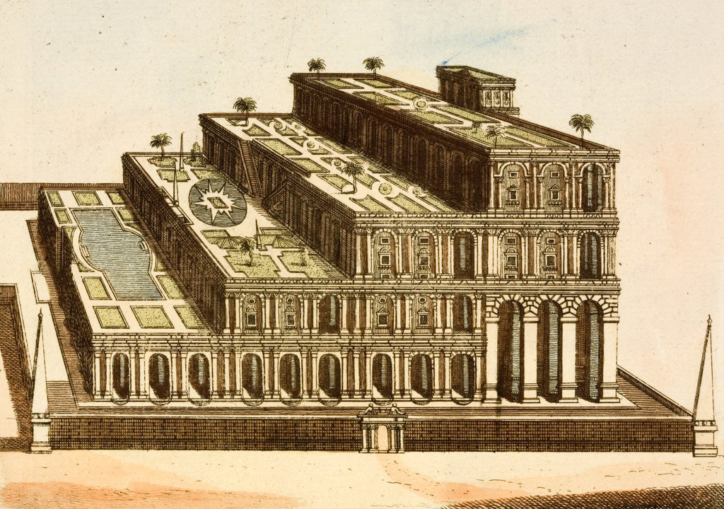 Detail of Engraving of the Hanging Gardens of Babylon by Anonymous