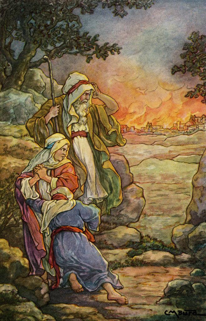Detail of The Burning of Sodom by Clara M. Burd