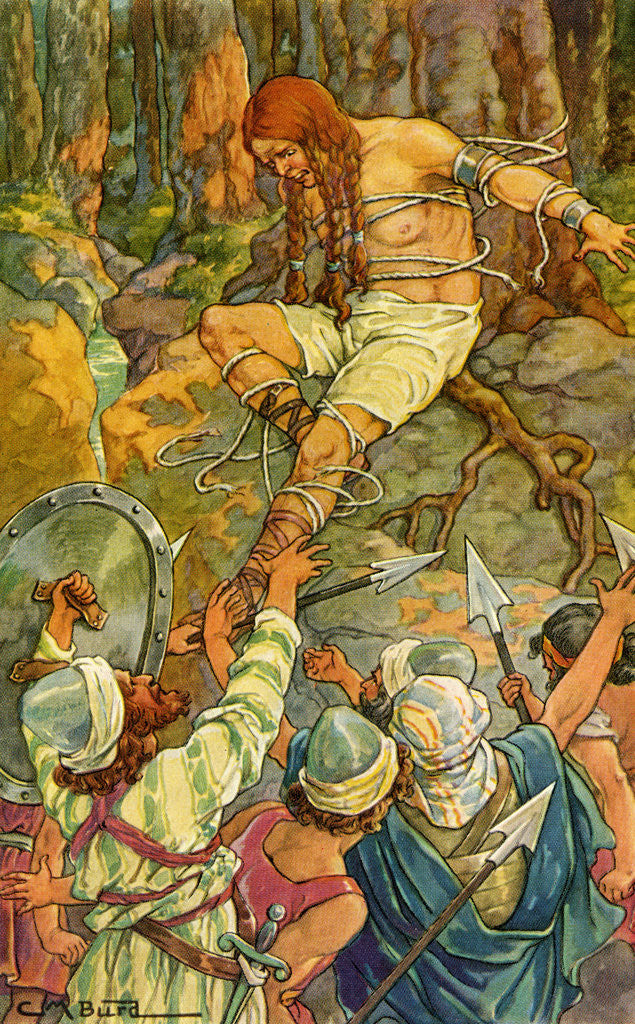 Detail of Samson Breaking His Bonds by Clara M. Burd