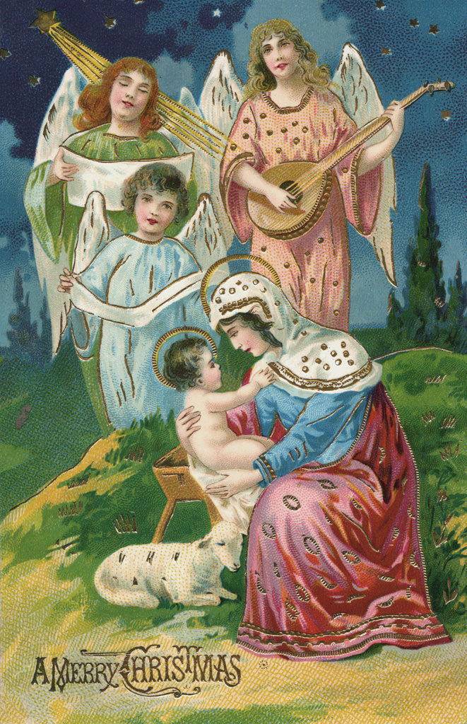 Detail of A Merry Christmas Postcard by Anonymous