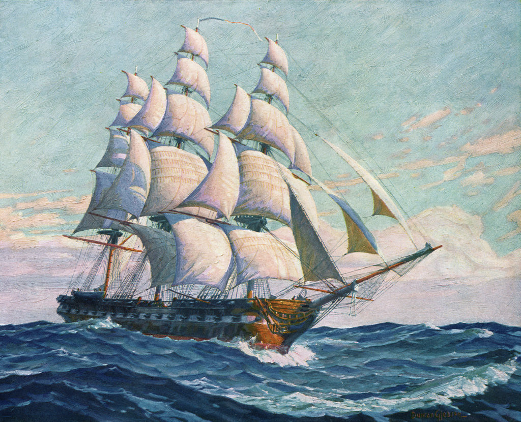 Detail of Illustration of USS Constitution by Anonymous