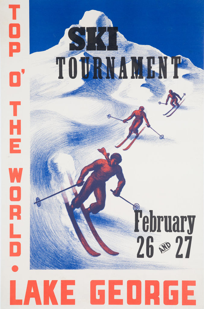 Detail of Ski Tournament Lake George Poster by Anonymous